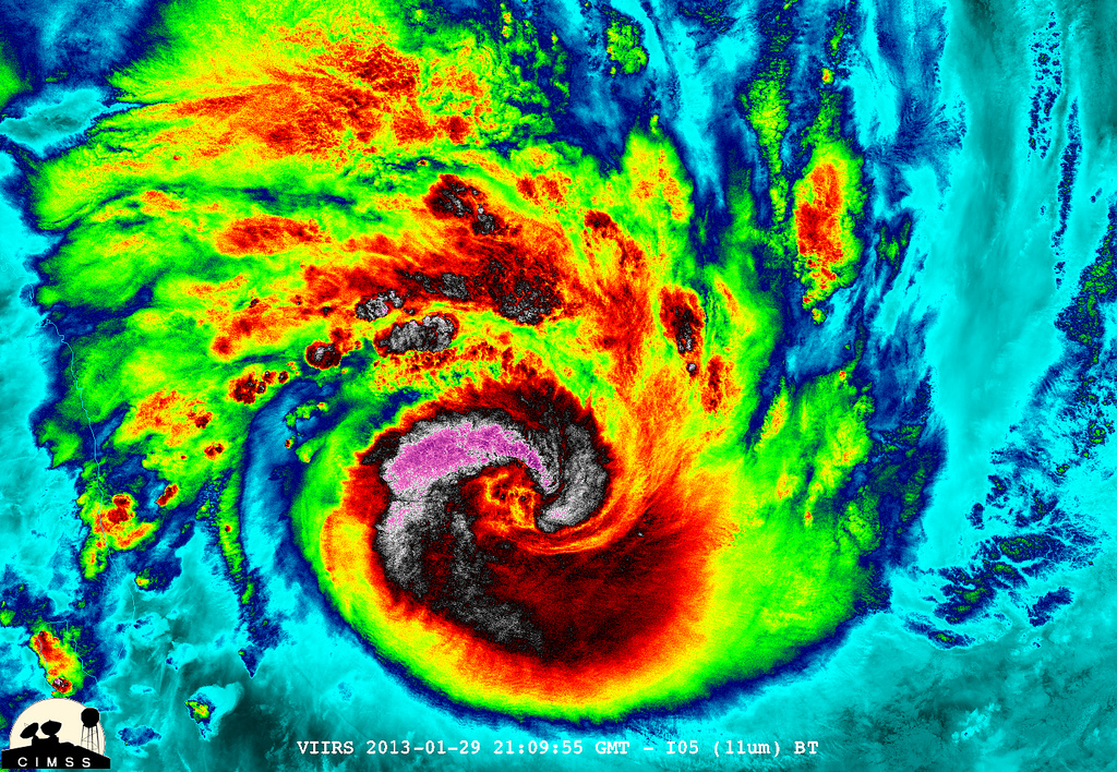NASA-NOAA's Suomi NPP Satellite Captures Night-time Look at Cyclone Felleng by NASA Goddard Photo and Video satellite photo