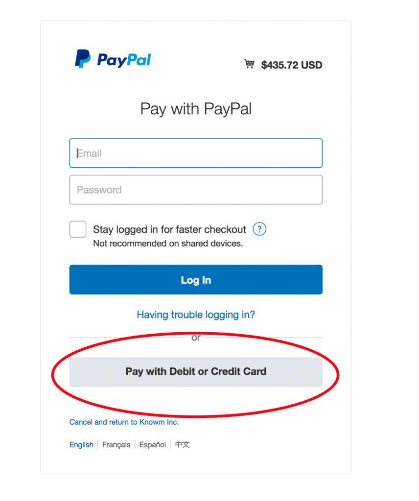 Paypal guest checkout option